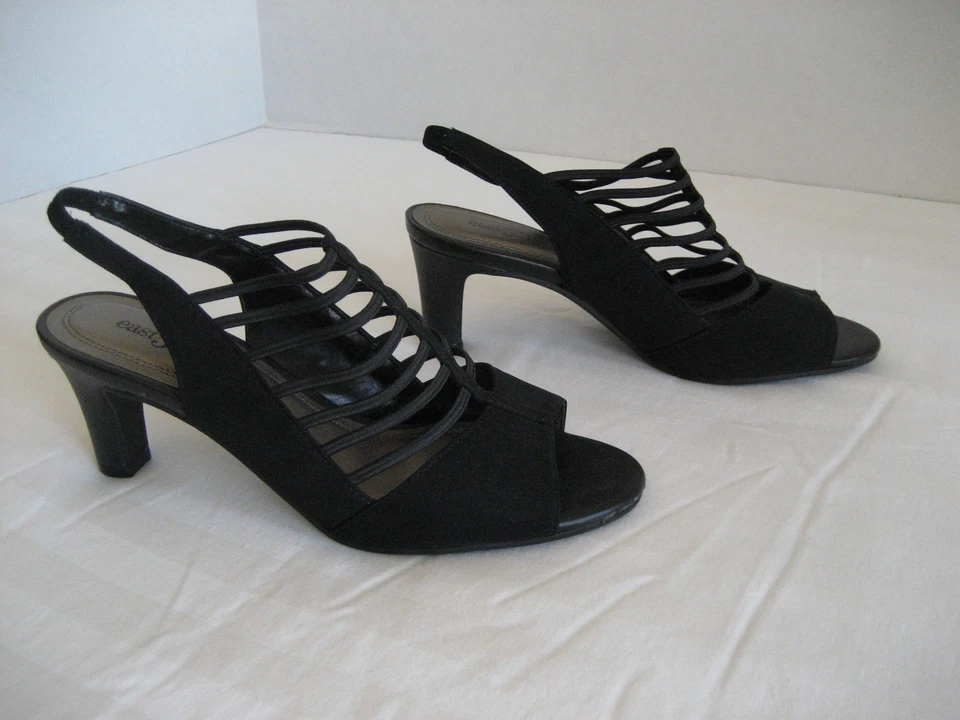 Tacones abiertos East 5th negros - talla 6,5 - elegantes y como nuevos Foto 3 de 4