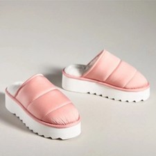 Anthropologie Maeve Puffy Platform Slipper Shoes Pink Rose Size Small 5/6