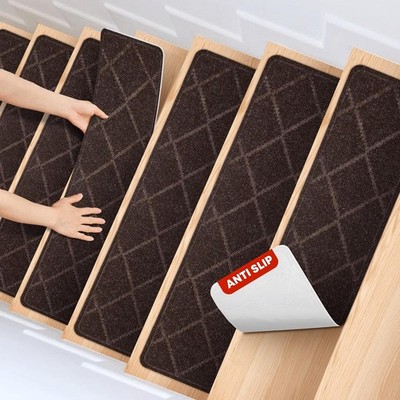Non-Slip Carpet Stair Treads 8x30'' 15 Pack Anti Skid for Wooden Steps