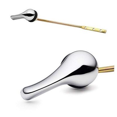 Toilet Handle Lever Flush Replacement, Chrome, Front Mount Chrome Polished