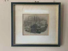 Lithograph "Poole Harbour" circa 1870