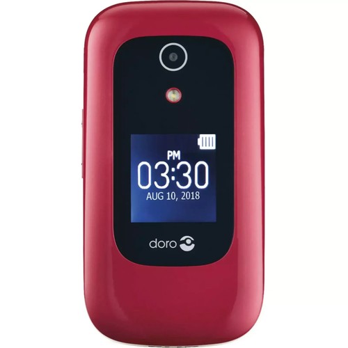 NEW Doro 7050 - Red (Consumer Cellular) 4G LTE KaiOS Flip Cell Phone (DFC-0180)