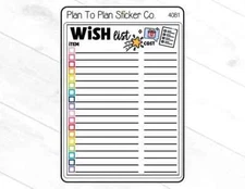 4081~~Wish List Tracker Planner Stickers.
