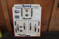 VINTAGE AMEROCK HARDWARE STORE DISPLAY CHROME HINGES HANDLES & PULLS