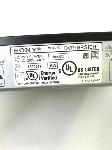 Reproductor de DVD Sony DVP-SR510H 1080p HDMI ¡Sin control remoto probado! - Imagen 3 de 4