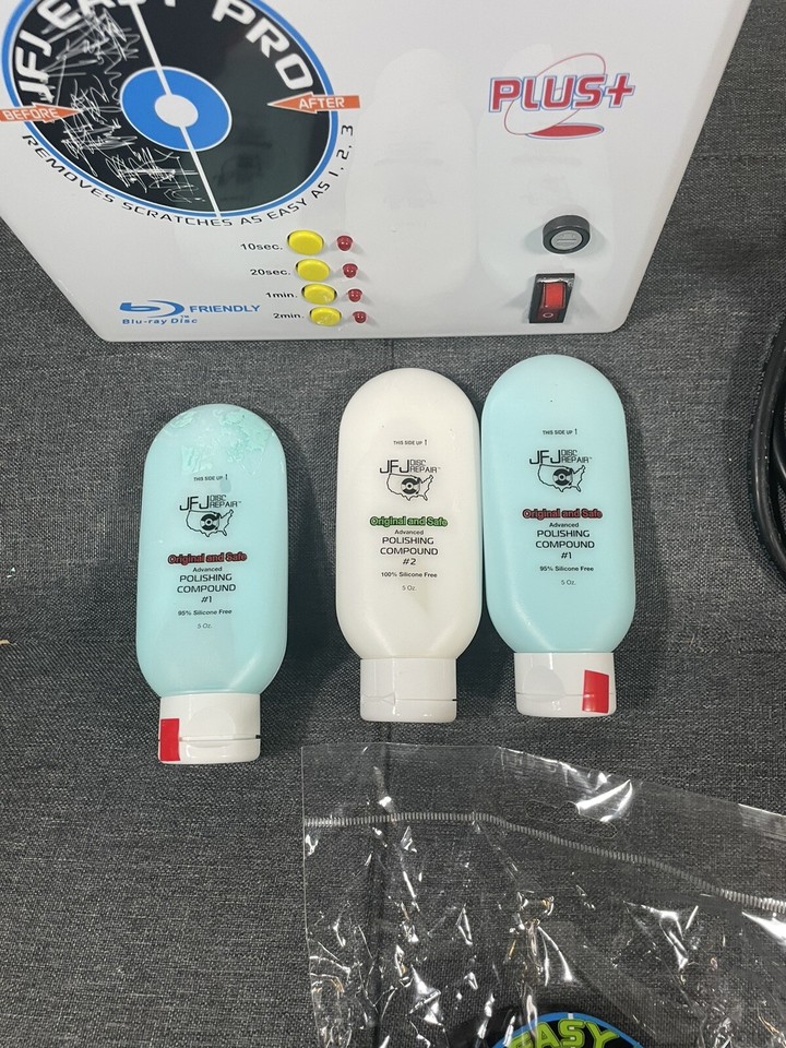 JFJ Easy Pro PLUS + CD/ DVD/ Video Game Disc Repair Machine Pads