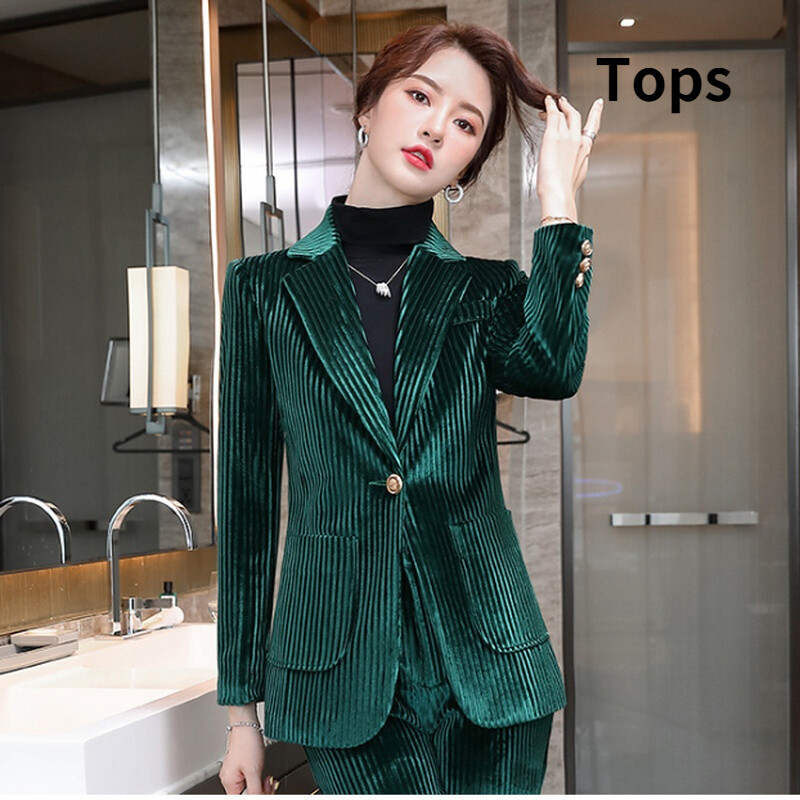 Lady Velvet Blazer Jacket Coat Flare 
