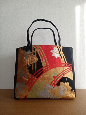 Handmade Vintage Kimono backpack from Japan. New Japanese Silk Obi Backpack: Artisan Crafted, Upcycled  main image 2