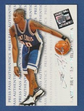 LARRY HUGHES 1998-99 Press Pass Authentics Hang Time RC #7 Rookie 76ers Card*. rookie card picture