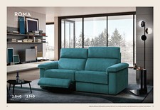 Divano 3 posti con 1 relax sfoderabile cm 204 H102 p. 102