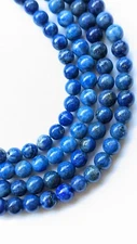 34 Beads Natural Glossy Gemstone Blue Lapis Lazuli 4 mm Round Beads (#LL04)