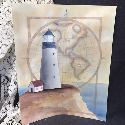 Vintage Poster Advanced Graphics Art Print Lighthouse Nautical 16 x20 