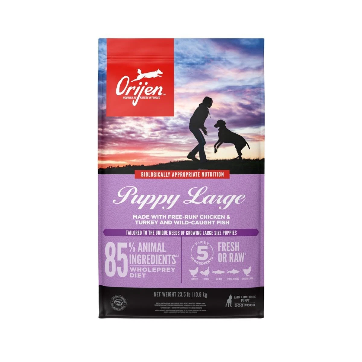 ORIJEN Puppy Large Grain Free Dry Dog Food 23.5 lb High Protein Kibble