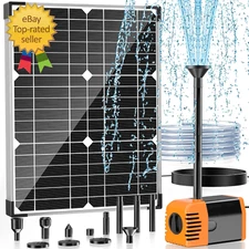 20W Solar Water Pump, Solar Powered Water Pump Outdoor with 320GPH Solar Pump, 7