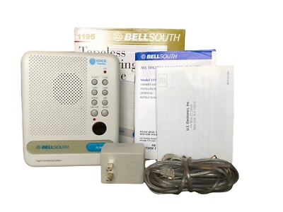 Bellsouth Computer BellSouth Tapeless Digital Answering Machine Bell South White Model ...