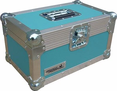 7" Single 200 Swan Flight Case Vinyl Record Box (Turquoise Rigid PVC)