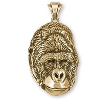 Mountain Gorilla Jewelry 14k Gold Vermeil Handmade Gorilla Pendant  GRL1-PVM