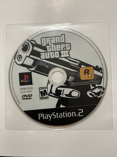 Grand Theft Auto III 3 (Sony PlayStation 2, 2012) Ps2 Black Label Disc Only!