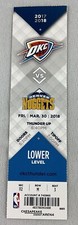 NBA 2018 04/03 Golden State at Oklahoma City Thunder Ticket-Durant 34/10