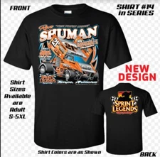 New Sprint Legends #21x Ron Shuman Ofixco Racing Team Black Sprint Car T-Shirt