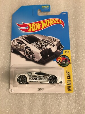 hotate Hot Wheels Zotic HW Art Cars 3/10 1:64 Car 37/365 White Black New