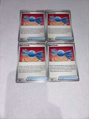 Pokémon Cards Paldean Fates Playset Rare Candy 089/091 x4 4x