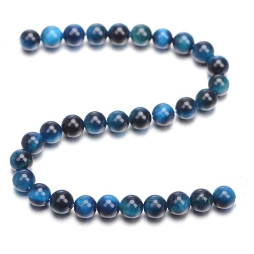 A++ Sky Blue Tiger Eye Round Beads 6mm 8mm 10mm 12mm - Picture 3 of 7