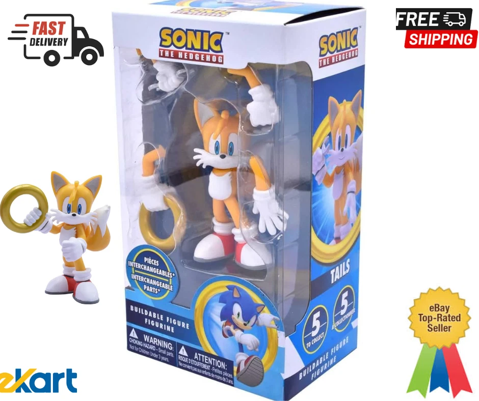 Figura de acción de juguete Sonic - Figura con colas, nudillos, Amy Rose y sombra Foto 2 de 4