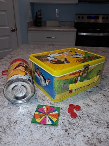 1969 Play Ball Lunch Box & Thermos * Vintage * Lunchbox Baseball * SPINNER GAME - Picture 4 of 7