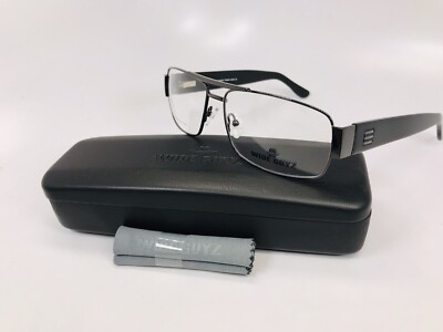 New Wide Guyz Gunmetal & Black SHANK Eyeglasses 60mm for The Stylish Large Man
