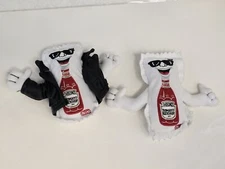 (2) Heinz Ketchup Collectable Leader Of The Packets Cool Leather Jacket Plush