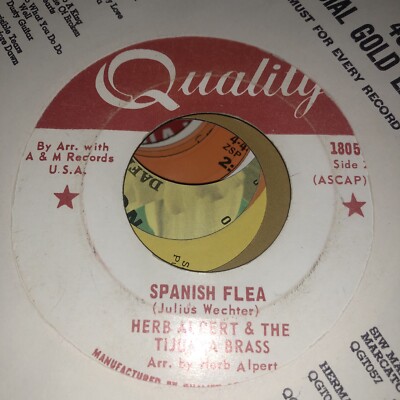 Herb Alpert....''What Now My Love & Spanish Flea'' 45 RPM 7'' Vinyl Record ￼