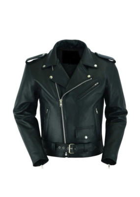 Premium Mens Brando Classic Leather Jacket Genuine Leather Biker Leather Jackets