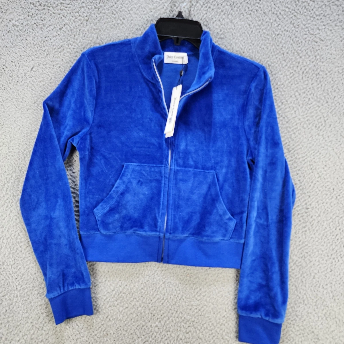 Juicy Couture Velour Zip Jacket Women's Small First Place Kangaroo Pockets L/S~  | eBay