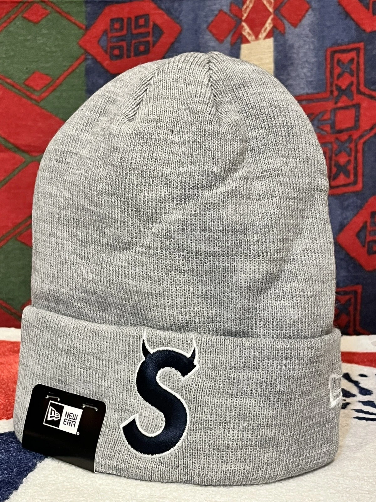 Nouveau bonnet Supreme FW22 S gris marine boîte logo FW S sportswear NY New Era