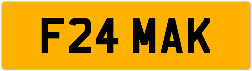 MACK BIG MAK MACKIE 3X3 Private Reg Plate F24 MAK