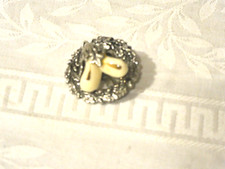 Grandelschmuck  Grande Brosche Silber 925 Lorbeer Kranz deutsch um 1950