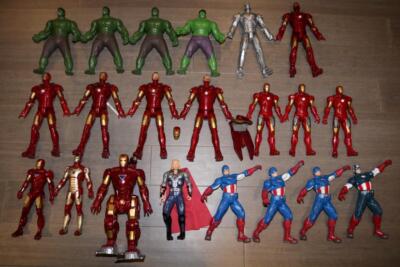 LOT 22 MARVEL ELECTRONIC MOVIE ACTION FIGURES INCREDIBLE HULK IRON MAN THOR RARE