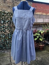 BNWT Asos Powder Blue Cotton Pinafore Strappy Dress Size 16