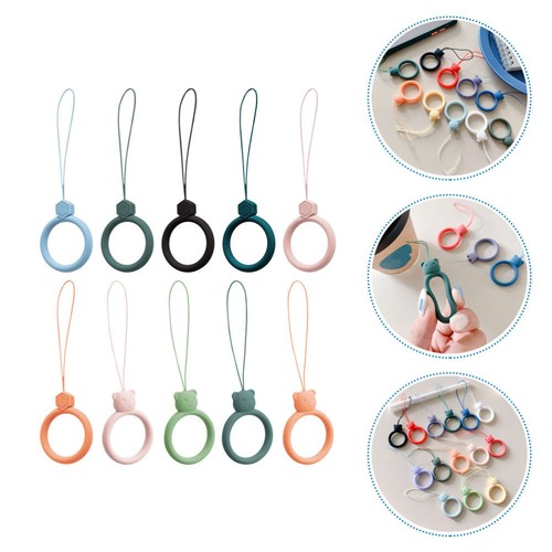 10pcs Buckle Rings Hand Wrist Strap Lanyard Silicone Cell Phone Strap - 第 5/12 張圖片