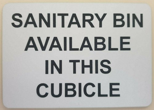 Sanitary Bin Available in this Cubicle Sign Plaque Toilet Feminine Hygiene Bins - Picture 2 of 92