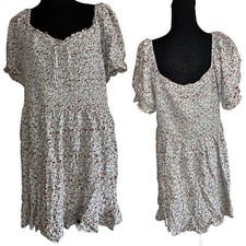 A.u.w floral print plus size summer spring ditsy cinch peasant dress size 3x