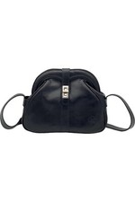 Patricia Nash Florentina Frame Leather Crossbody Bag Black Distressed