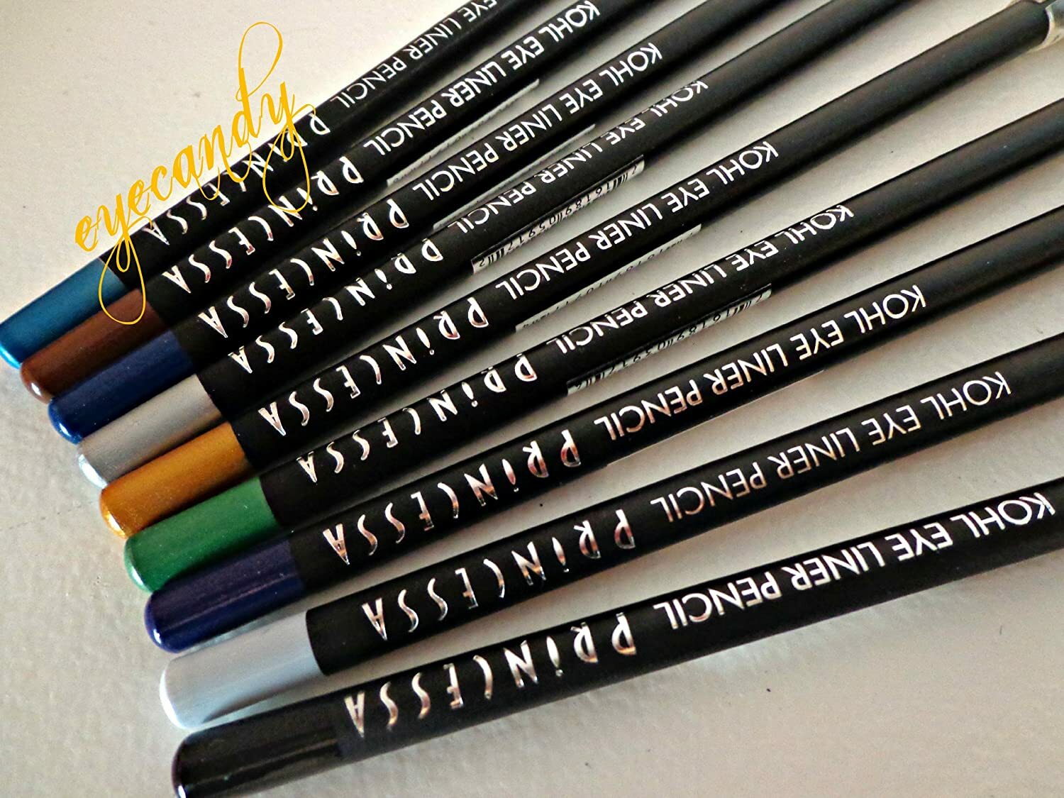 Princessa Kohl Eye Liner Eyeliner Pencils Set of 9 with Sharpener FREE