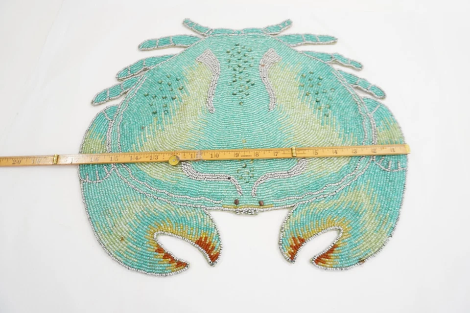 Centro de mesa mantel individual de cena cangrejo con cuentas a mano Kim Seybert Foto 3 de 4