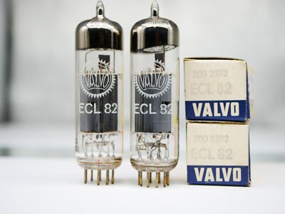 matched pair ECL82 Valvo Desk Getter Röhre 6BM8 = 6PL12 tube NEW in Box 2/5