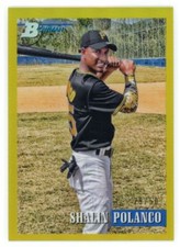 2021 Bowman Heritage Chrome Gold Refractor Shalin Polanco /50 Pirates