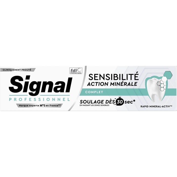 Dentifrice complet Signal Action Minérale lot de 3 de 75 ml pour le brossage familial