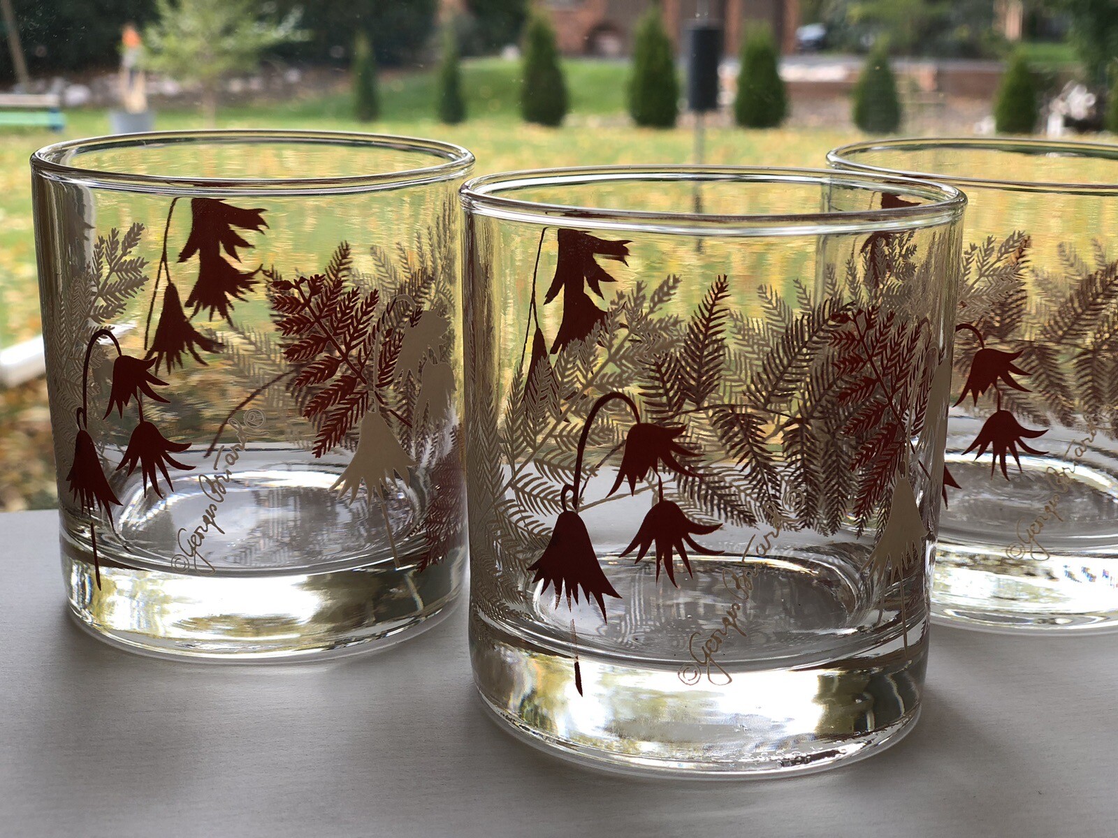 Vintage Briard Double Old Fashioned Cocktail Glasses Set of 6