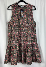BB Dakota Steve Madden Floral Tiered Mini Dress Cotton Cottagecore L NEW